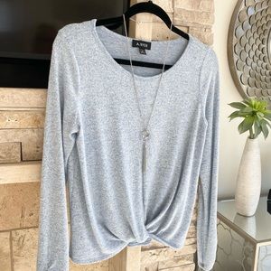 Soft twist sweater w necklace